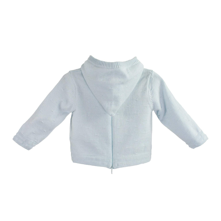 Hooded baby sweater with back zipper best sale