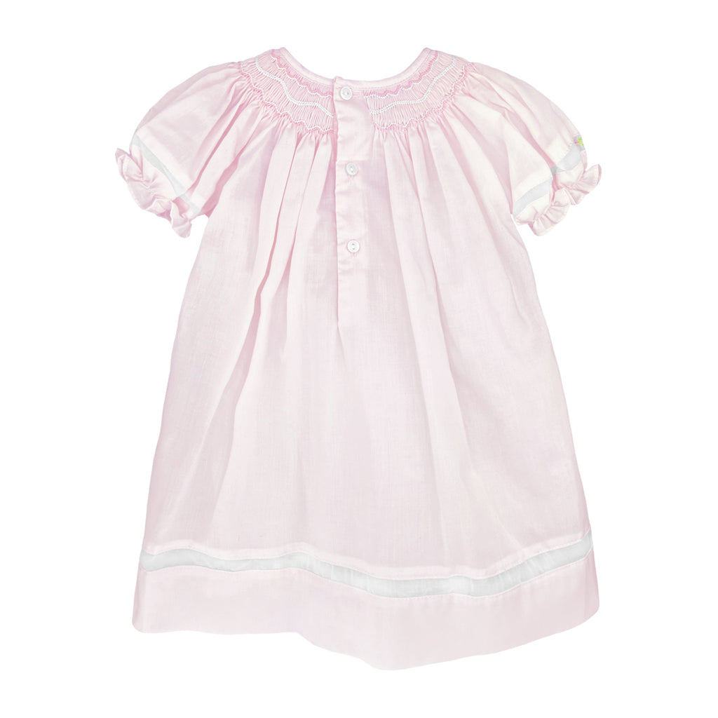 Smocked Daygown with Voile Insert - Petit Ami & Zubels All Baby! Dress