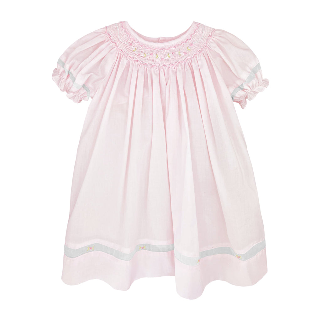 Smocked Daygown with Voile Insert - Petit Ami & Zubels All Baby! Dress