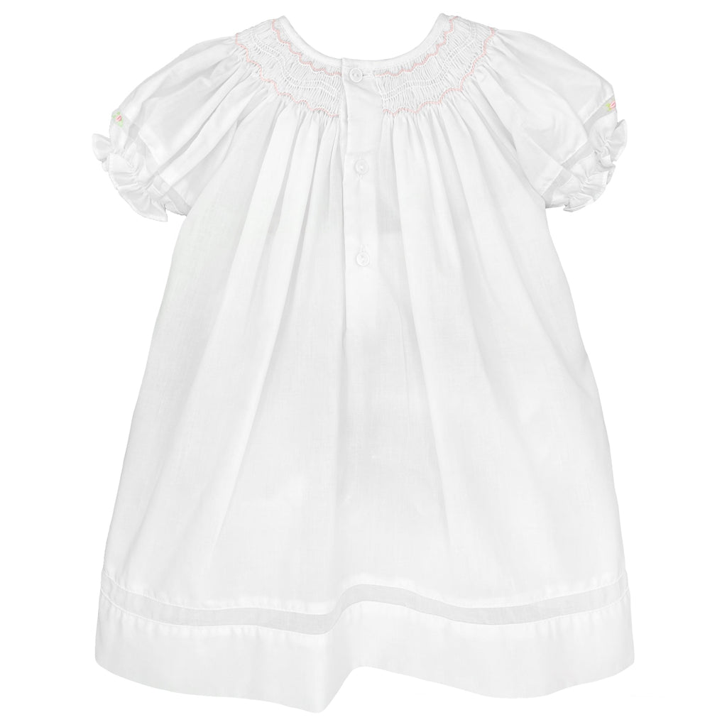 Smocked Daygown with Voile Insert - Petit Ami & Zubels All Baby! Dress