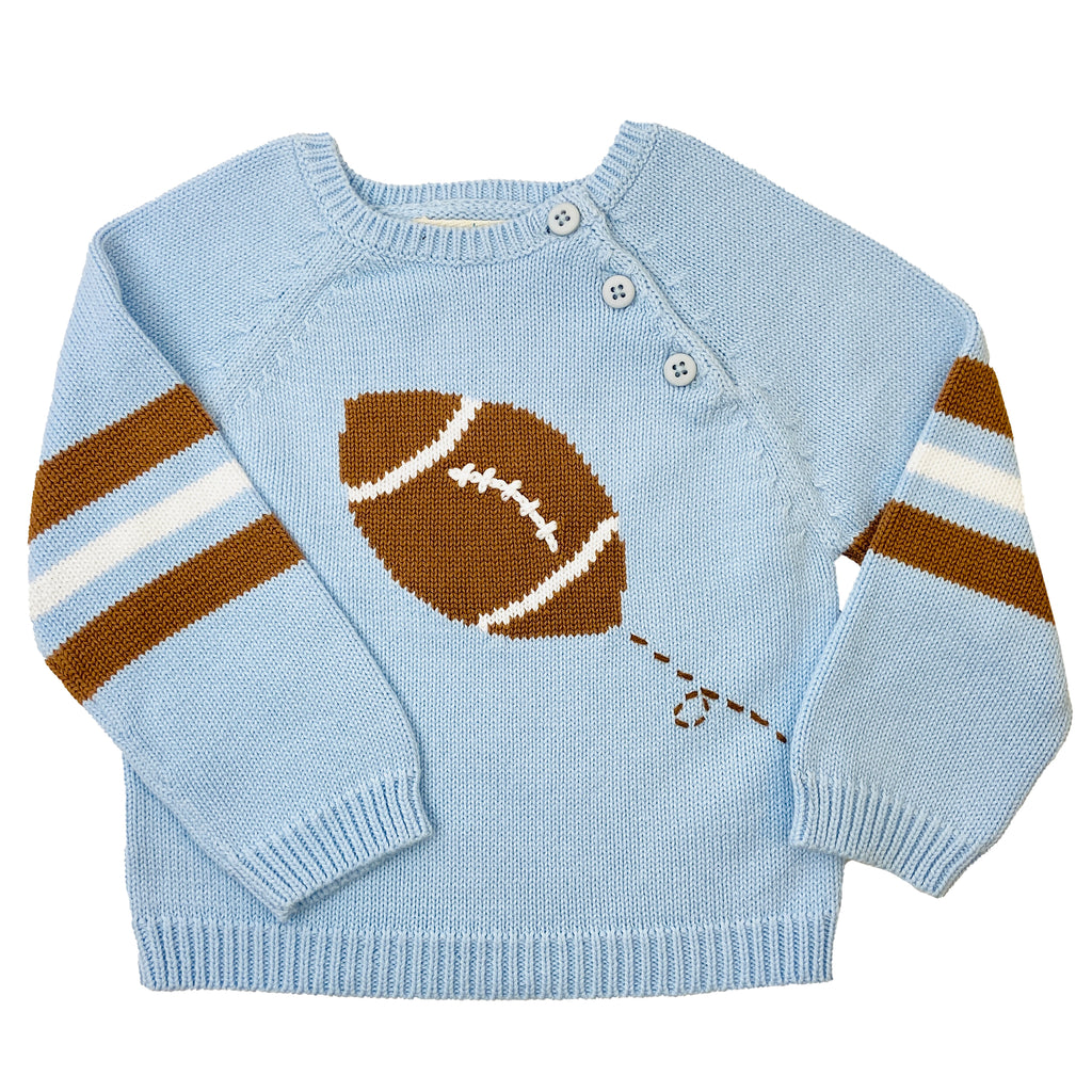 Football Cotton Knit Sweater - Petit Ami & Zubels    All Baby!